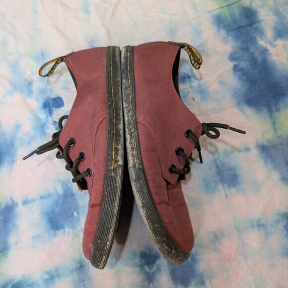 Dr Martens Santanitay Burgundy Canvas Sneakers Women Size 7 - Picture 6 of 7